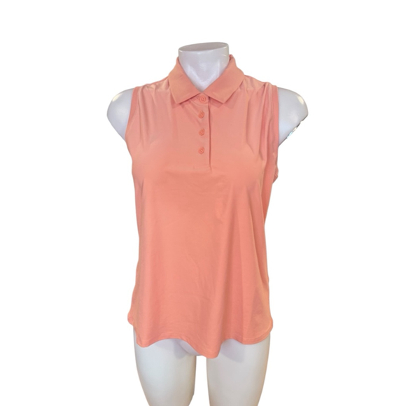 Nike Tops - Women's Nike Peach Sleeveless Golf Polo Tank Top L